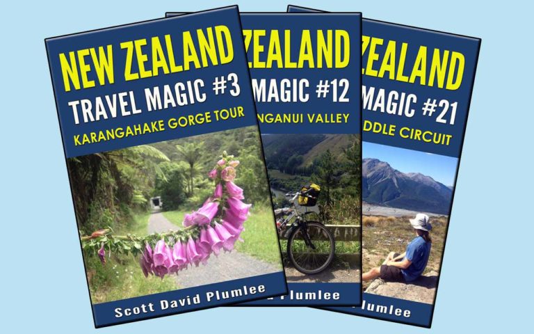 three book covers: New Zealand Travel Magic Series
